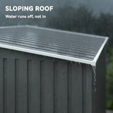 Outsunny 7 x 5ft Galvanised Metal Shed, with Sliding Door - Light Grey