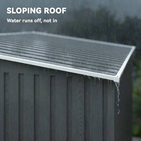 Outsunny 7 x 5ft Galvanised Metal Shed, with Sliding Door - Light Grey