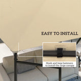 Outsunny 3 x 3(m) Gazebo Canopy Replacement Cover, Garden Gazebo Roof Replacement with Drain Holes, Water Resistant PVC Coating, 370g/, UPF30+, TOP COVER ONLY, Beige