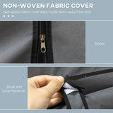 HOMCOM Fabric Wardrobe, with Rails and Shelves - Dark Grey