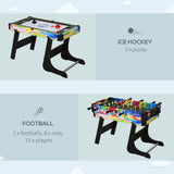 HOMCOM Folding Multi Gaming Table 4 in 1 Hockey, Football Table, Table Tennis, Billiards For Play Fun