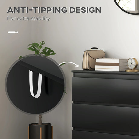 HOMCOM Chest of Three Drawers - Black