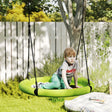 AIYAPLAY 100cm Diameter Nest Seat for Kids with Height Adjustable Hanging Ropes for Outdoor, Playground, Garden, Green