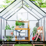 Outsunny 190 x 190cm Walk-In Polycarbonate Greenhouse