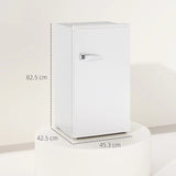 HOMCOM Under Counter Fridge, 85L Small Retro Refrigerator with Chiller Box, Adjustable Thermostat, Glass Shelves, White