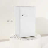 HOMCOM Under Counter Fridge, 85L Small Retro Refrigerator with Chiller Box, Adjustable Thermostat, Glass Shelves, White