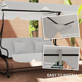 Outsunny 145 x 200Wcm Swing Chair Canopy Replacement - Light Grey