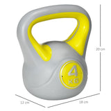 SPORTNOW Kettlebell, 4kg Kettle Bells with Handle for Home Gym Weight Lifting and Strength Training, Yellow and Grey