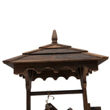 Outsunny Wooden Garden Wishing Well Fountain Barrel Waterfall Rustic Wood with Pump Garden Dcor Ornament
