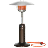 Outsunny Gas Patio Heater with Tip-over Protection, Outdoor Heater with Piezo Ignition, Adjustable Heat, Regulator and Hose for Garden, Camping, Road Trip, Brown