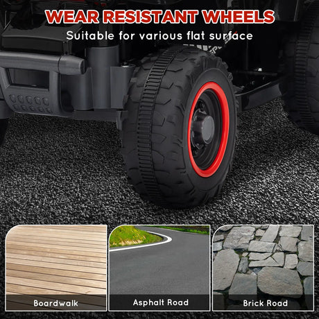 AIYAPLAY 6V Electric Quad Bike for Kids, Ride On ATV w/ Forward/Reverse, Headlights, for Ages 18-36 Months, Black