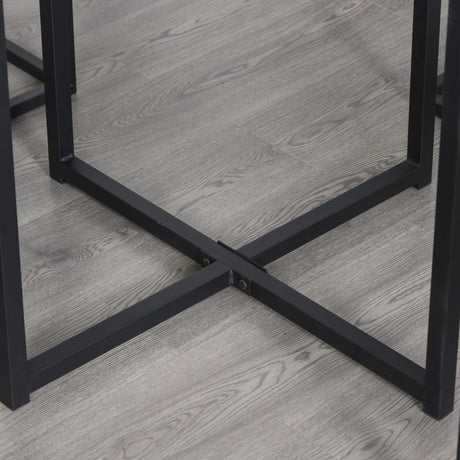 HOMCOM 5 Piece Dining Table and Chairs Set 4, Industrial Space Saving Table and Chairs with Metal Frame, Square Kitchen Table and Stools for Dining Room, Brown