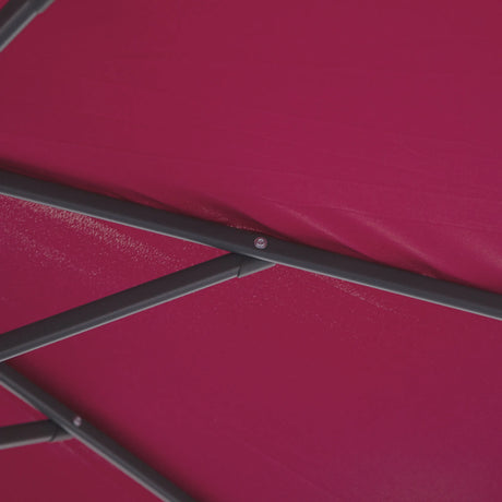 Outsunny 3m Water Resistant Terylene Hanging Parasol Wine Red