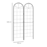 Outsunny Metal Trellis Set of 2, Garden Trellis for Climbing Plants Support Frames, Grid Design