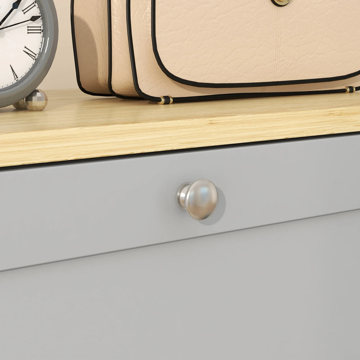 HOMCOM Modern Compact Three-Drawer Shoe Storage Cabinet - Grey