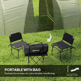 Outsunny Four-Man Tunnel Tent, with Two Bedrooms and Living Room - Grey/Yellow