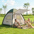 Outsunny Inflatable Camping Tent with Rainfly, 3 Man Air Tent 3000mm Waterproof Blow Up Tents, Beige