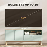 HOMCOM TV Stand Cabinet for Television up to 36 Inch, Modern TV Unit with 2 Doors, Entertainment Center with Adjustable Shelf