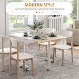 HOMCOM 4-6 Person Drop Leaf Dining Table - Oak