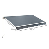 Outsunny Awning Replacement Canopy, Water Resistant UPF 50+ Sun Shade Cover for 3 x 2.5 m Garden Awning (Fabric Only), Grey