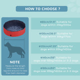 PawHut Dog Paddling Pool, Foldable Dog Pool, Leakproof & Hard Plastic, Portable Pet Bathtub with Non-Slip Base & Drainage Hole, for Indoors, Outdoors, Garden, Patio, 120 x 30 cm, Red