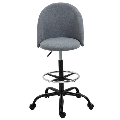 Vinsetto Ergonomic Drafting chair Adjustable Height w/ 5 Wheels Padded Seat Footrest 360° Swivel Freely Comfortable Versatile Use For Home Office - Grey