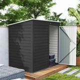 Outsunny 6 x 4ft Metal Garden Storage Shed, Outdoor Tool Storage Shed with Lockable Door and Gloves for Garden, Patio, Dark Grey