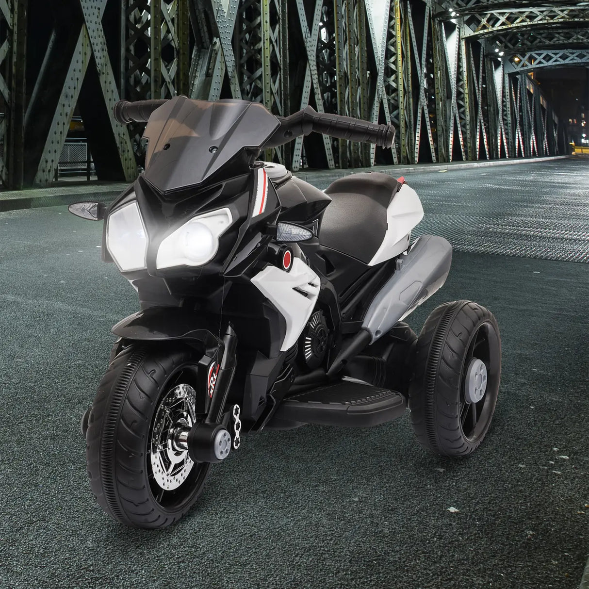 HOMCOM Kids Electric Motorcycle Ride-On Toy, with Three Wheels, Music, Horn, Lights