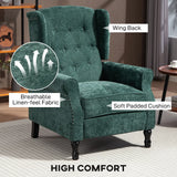 HOMCOM 150 Reclining Vintage Armchair, with footrest - Dark Green