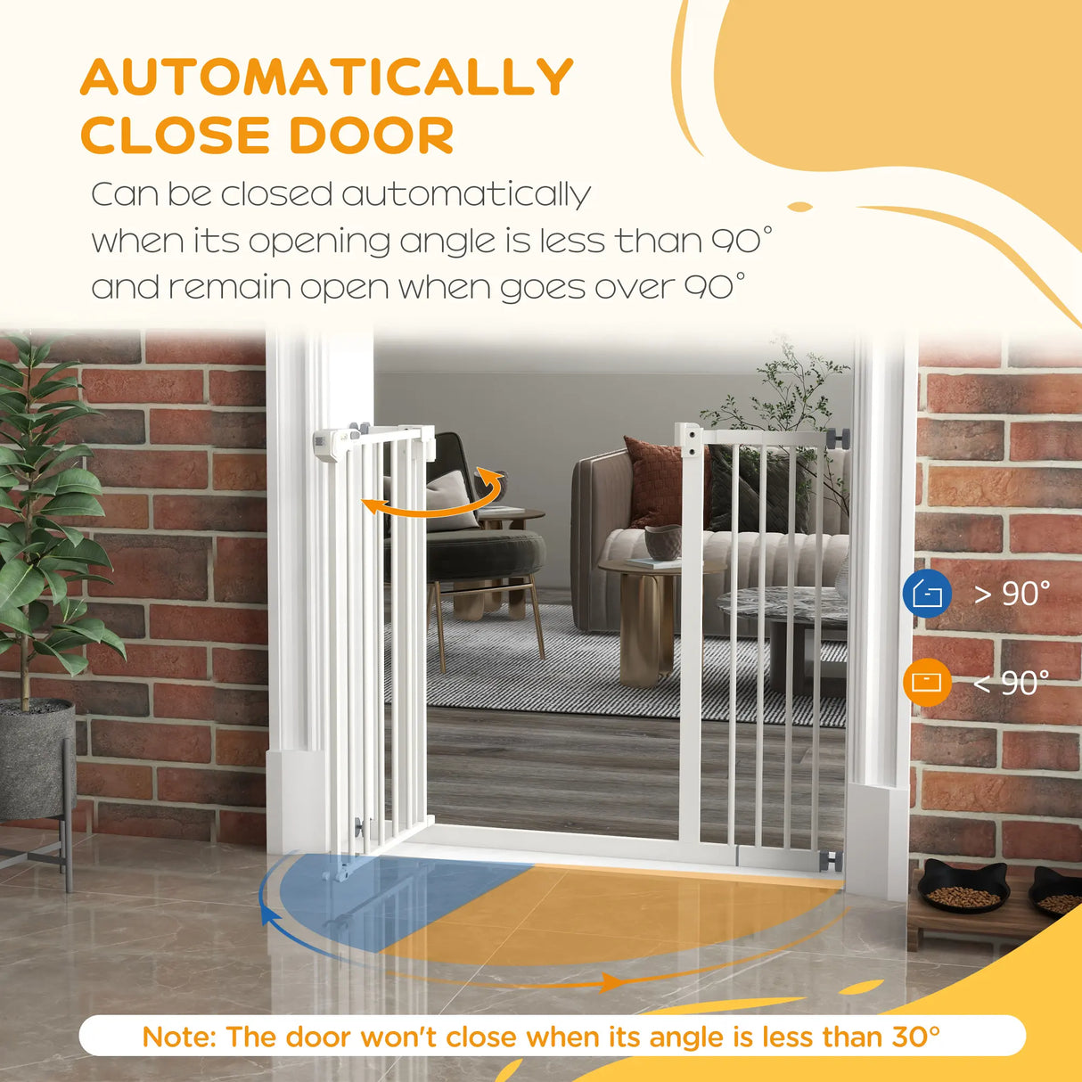 PawHut Adjustable Safety Gate w/ One Extensions, Four Adjustable Screws, White