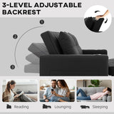 HOMCOM Two-Seater Pull-Out Sofa Bed - Black