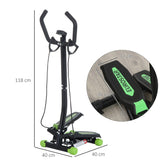 HOMCOM Twister Stepper, Step Machine w/ Resistance Bands, LCD Display and Handlebar, Steppers for Exercise Workout Home Gym Office