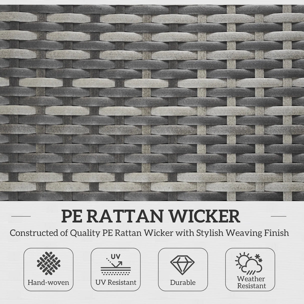 Outsunny Rattan Folding Sun Lounger Outdoor Chair with Cushion and Pillow Mixed Grey