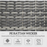 Outsunny Rattan Folding Sun Lounger Outdoor Chair with Cushion and Pillow Mixed Grey