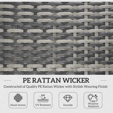 Outsunny Rattan Folding Sun Lounger Outdoor Chair with Cushion and Pillow Mixed Grey