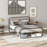 HOMCOM King Size Steel Industrial Bed Frame - Black