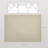 HOMCOM Modern Geometric Rug, Thick Plush, Non-Slip, 160 x 120 cm  Cream, Living Room/Bedroom/Office