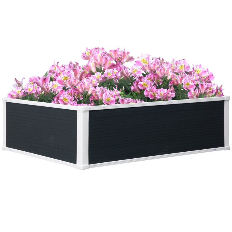 Outsunny 221L Raised Garden Bed, Weather-resistant PP Planter Box Containers for Outdoor Patio Plant Flower Vegetable,100 x 80 x 30 cm