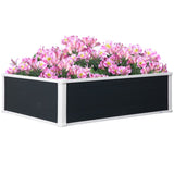 Outsunny 221L Raised Garden Bed, Weather-resistant PP Planter Box Containers for Outdoor Patio Plant Flower Vegetable,100 x 80 x 30 cm