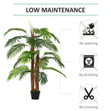 Outsunny 120cm/4FT Artificial Palm Tree Decorative Plant  w/ 19 Leaves Nursery Pot Fake Plastic Indoor Outdoor Greenery Home Office Décor