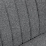 HOMCOM 117cm Loveseat Sofa Upholstered Small 2 Seater Sofa with Thick Padded Seat and Rubber Wood Legs, Grey