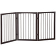 PawHut Folding 3 Panel Pet Gate Wooden Foldable Dog Fence Indoor Free Standing Safety Gate Portable Separation Pet Barrier Guard