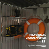 Outsunny 7 x 5ft Galvanised Metal Shed, with Sliding Door - White