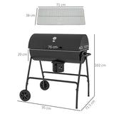 Outsunny Steel Charcoal BBQ, with Ash Catcher and Warming Rack