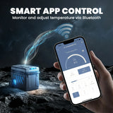 Outsunny 49L Compressor Car Fridge Freezer, Dual Zone Camping Refrigerator with App Control, Telescopic Handle, -20C-20C