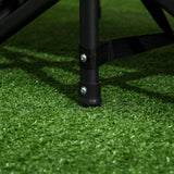 Outsunny Foldable Camp Bed, Padded Patio Camping Bed with Carry Bag, Magazine Bag and Cup Holder for Outdoor, Garden, Black