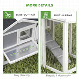 PawHut Large Chicken Coop, Wooden Outdoor Chicken Cage Poultry Hen House with Nesting Box