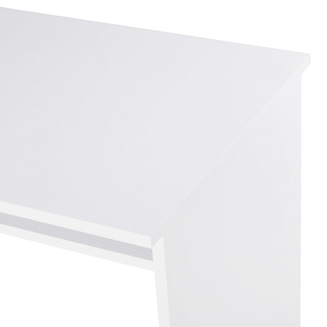 HOMCOM Modern Computer Desk, Home Office Table, Small Writing Desk with Storage Shelf, 90 x 50cm, White Wood Grain