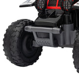 AIYAPLAY 6V Electric Quad Bike for Kids, Ride On ATV w/ Forward Backward, Headlights, for 18-36 Months, Black and Red