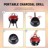 Outsunny Metal Portable Tripod Charcoal BBQ Grill Black Red